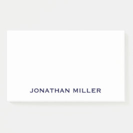 ネイビパーソナライズされたーブルーとホワイトモノグラム10x6 ポストイット