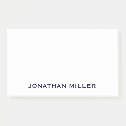 ネイビパーソナライズされたーブルーとホワイトモノグラム10x6 ポストイット (正面)