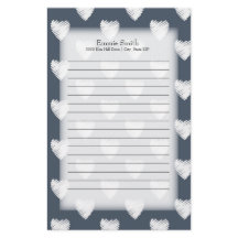 ネイビパーソナライズされたーブルーの白ハート