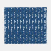 ネイビパーソナライズされたーブルーの繰り返し名 フリースブランケット (正面(横))