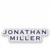 ネイビパーソナライズされたーブルー名モノグモダンラム シール (正面)