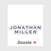 ネイビパーソナライズされたーブルー名モノグモダンラム シール (シート)