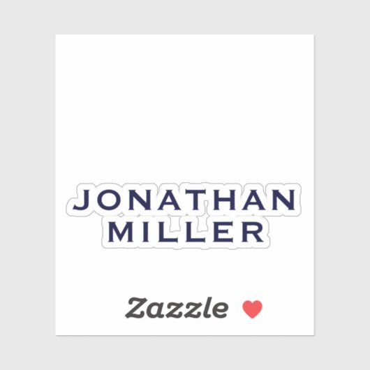 ネイビパーソナライズされたーブルー名モノグモダンラム シール (シート)