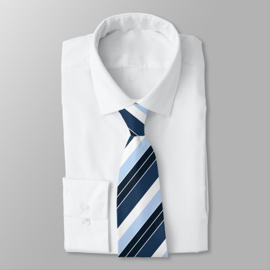ネイビパーソナライズされたーブルー白ストライプ色名航海の ネクタイ (タイ)