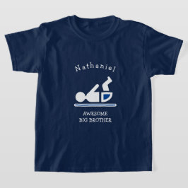 ネイビパーソナライズされたーブルー素晴らしビッグブラザー Tシャツ