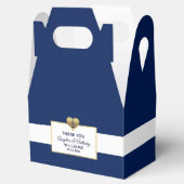 ネイビパーソナライズされたーブルー航海のハート結婚ズ フェイバーボックス (オープン)