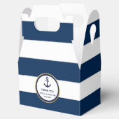 ネイビパーソナライズされたーブルー航海の結婚式の引き出物 フェイバーボックス (オープン)