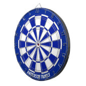 ネイビパーソナライズされたーブルー&ホワイトバイカラー ダーツボード (正面右)