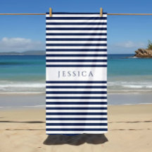 ネイビパーソナライズされたーモダンブルーストライプのパターン