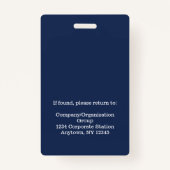 ネイビパーソナライズされたー従業員の写真IDバッジ バッジ (裏面)