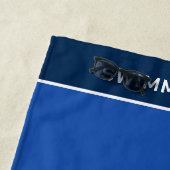 ネイビパーソナライズされたー王室のスイムチーム泳ぐ人名 ビーチタオル (インサイチュ)