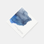 ネイビパーソナライズされたー結婚・インディゴ・抽象芸術モダン スタンダードカクテルナプキン (角)