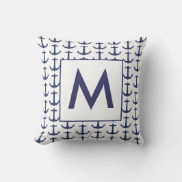 ネイビパーソナライズされたー航海のいかり クッション