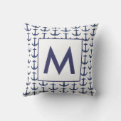 ネイビパーソナライズされたー航海のいかり クッション (裏面)