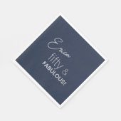 ネイビパーソナライズされたー&シルバーFifiture & FABULOUS スタンダードランチョンナプキン (角)