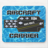 ネイビパーソナライズされたー・ナウの航空機ストライカー マウスパッド (正面)