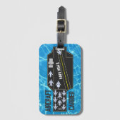 ネイビパーソナライズされたー・ナウの航空機ストライカー ラゲッジタグ (正面縦)