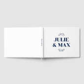 ネイビパーソナライズされたー・フローリ結婚ッシュ ゲストブック (全面)