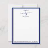 ネイビパーソナライズされた |ノートカードのデスクから サンキューカード (正面)