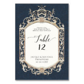 ネイビビクトリアンエレガントーフォーマルブルー金ゴールド披露宴 テーブルナンバー (裏面)