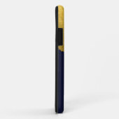 ネイビフェイクーブルー背景の金ゴールドブラシストローク Case-Mate iPhoneケース (裏面/右)