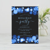 ネイビフォーマルーグーム企業のホリデーパーティー 招待状 (スタンド正面)