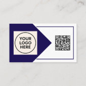 ネイビフォーマルーQRコードプロフェッショナル企業のモダン 名刺 (裏面)
