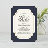 ネイビフランスのーヴィンテージ花ガラまたはパーティー 招待状 (スタンド正面)