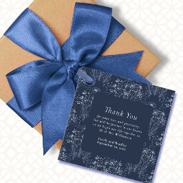 ネイビミニマルーフローラ植物学結婚の感謝 フェイバータグ