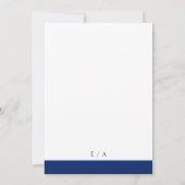 ネイビミニマルーブルーエレガント結婚ズ 招待状 (裏面)