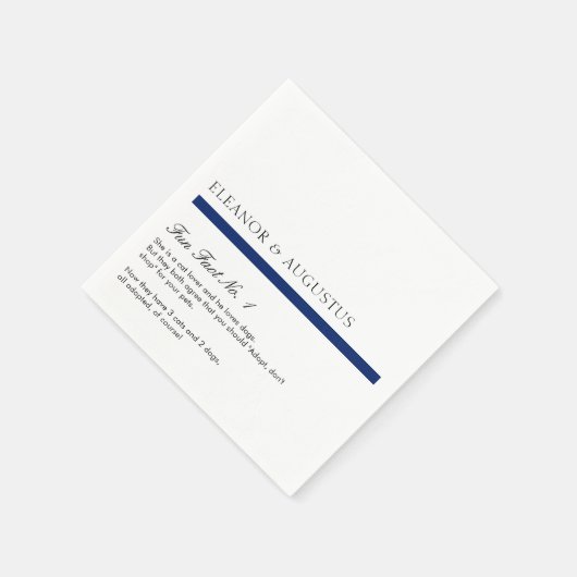 ネイビミニマルーブルーシンプルモダンおもしろいの事実結婚の スタンダードカクテルナプキン (角)