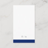 ネイビミニマルーブルーモダンQRコード結婚 エンクロージャーカード (裏面)