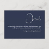 ネイビミニマルーブルー結婚の詳細 エンクロージャーカード (正面)