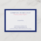 ネイビミニマルーブルー縁どオン白 名刺 (裏面)