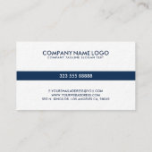 ネイビミニマルーブルー薄いストライプ 名刺 (裏面)