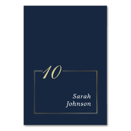 ネイビミニマルーホワイト金ゴールド縁どスクリプエレガントト テーブルナンバー