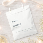 ネイビミニマルーモダンググレーブルータイポグラフィ結婚ズ フェイバーバッグ (クリップ留めされた状態)