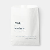 ネイビミニマルーモダンググレーブルータイポグラフィ結婚ズ フェイバーバッグ (正面)