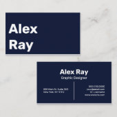 ネイビミニマルーモダンホワイト 名刺 (正面/裏面)