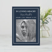 ネイビミニマルー白縁ど葬儀 招待状 (スタンド正面)