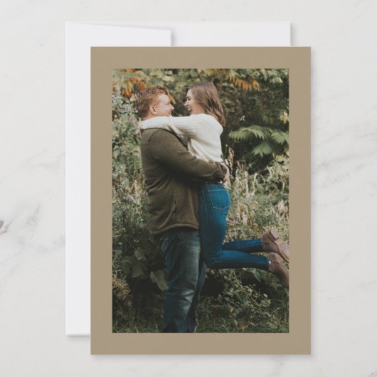 ネイビミニマルー金ゴールド写真ウェディング日付カードを保存 セーブザデート (裏面)