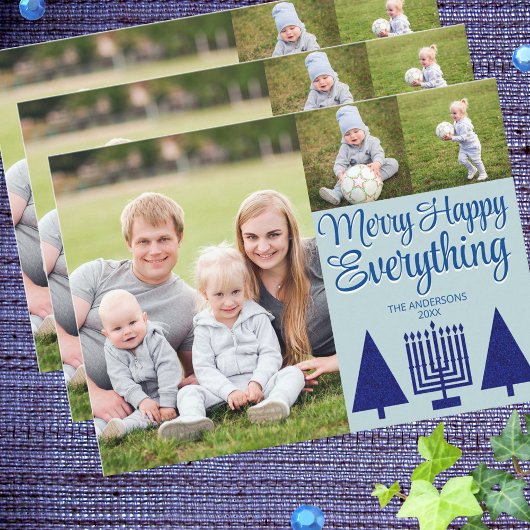 ネイビメリーー異教徒ツリー（ユダヤ教）メノラーかわいい3写真 シーズンカード