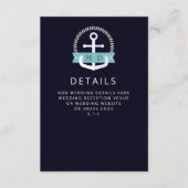 ネイビモダンいかり航海のモノグラ結婚ム エンクロージャーカード (正面)