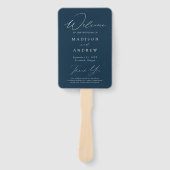 ネイビモダンエレガントー結婚式 プログラム ハンドファン (正面)