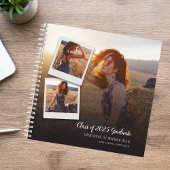 ネイビモダンスエレガントスクリプト写真卒業ゲスト ノートブック