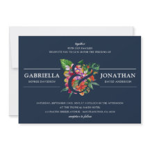 ネイビモダントロピカルブケ結婚ス