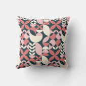 ネイビモダンピンク抽象芸術幾何学模様 クッション (裏面)