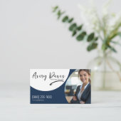 ネイビモダンミニマエレガントリストデザイン実在エステート 名刺 (スタンド正面)