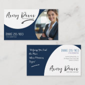 ネイビモダンミニマエレガントリストデザイン実在エステート 名刺 (正面/裏面)