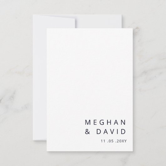 ネイビモダンーいかり航海のモノグラムウェディングRSVP 出欠カード (裏面)